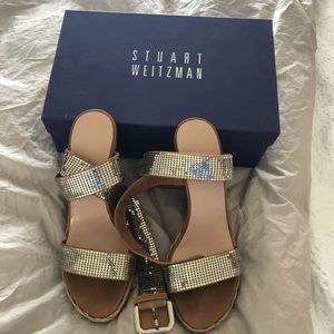 Gorgeous RARE Sequin Stuart Weizmann wedges EUC